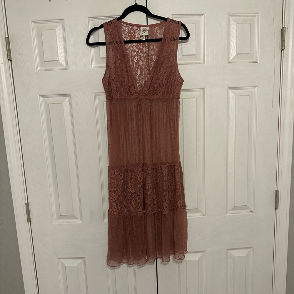Lacey pink cardigan